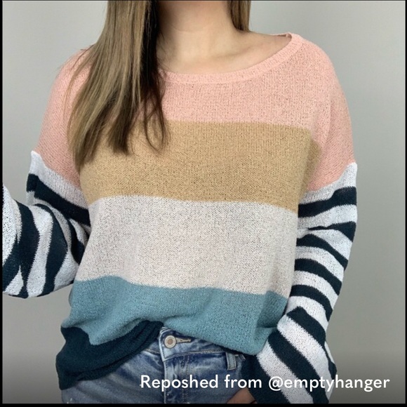 Casual Obsession Striped Sweater Medium - Picture 11 of 13